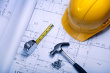 hardhat and blueprints